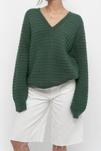 Load image into Gallery viewer, Vintage x Heathered Dark-Green Handmade Knit Sweater (XS-L)