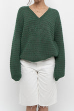 Load image into Gallery viewer, Vintage x Heathered Dark-Green Handmade Knit Sweater (XS-L)