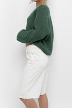 Load image into Gallery viewer, Vintage x Heathered Dark-Green Handmade Knit Sweater (XS-L)