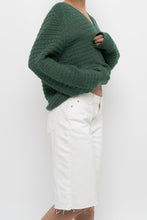 Load image into Gallery viewer, Vintage x Heathered Dark-Green Handmade Knit Sweater (XS-L)