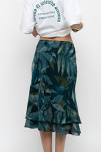 Load image into Gallery viewer, Vintage x BELLISSIMA Dark Teal Floral Midi Skirt (M)