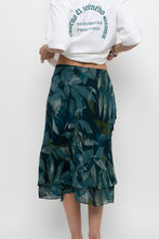 Load image into Gallery viewer, Vintage x BELLISSIMA Dark Teal Floral Midi Skirt (M)