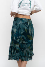 Load image into Gallery viewer, Vintage x BELLISSIMA Dark Teal Floral Midi Skirt (M)