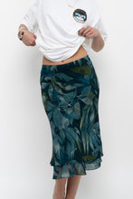 Load image into Gallery viewer, Vintage x BELLISSIMA Dark Teal Floral Midi Skirt (M)