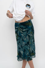 Load image into Gallery viewer, Vintage x BELLISSIMA Dark Teal Floral Midi Skirt (M)