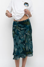 Load image into Gallery viewer, Vintage x BELLISSIMA Dark Teal Floral Midi Skirt (M)