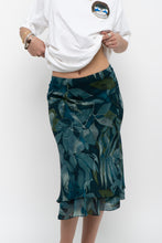 Load image into Gallery viewer, Vintage x BELLISSIMA Dark Teal Floral Midi Skirt (M)