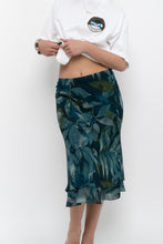 Load image into Gallery viewer, Vintage x BELLISSIMA Dark Teal Floral Midi Skirt (M)