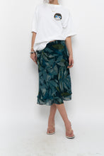 Load image into Gallery viewer, Vintage x BELLISSIMA Dark Teal Floral Midi Skirt (M)