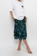 Load image into Gallery viewer, Vintage x BELLISSIMA Dark Teal Floral Midi Skirt (M)