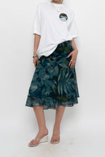 Load image into Gallery viewer, Vintage x BELLISSIMA Dark Teal Floral Midi Skirt (M)