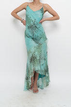 Load image into Gallery viewer, Vintage x BELESSA x Teal Patterned Beaded Silk Dress (M)
