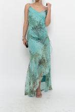 Load image into Gallery viewer, Vintage x BELESSA x Teal Patterned Beaded Silk Dress (M)