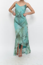 Load image into Gallery viewer, Vintage x BELESSA x Teal Patterned Beaded Silk Dress (M)