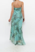Load image into Gallery viewer, Vintage x BELESSA x Teal Patterned Beaded Silk Dress (M)