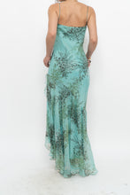 Load image into Gallery viewer, Vintage x BELESSA x Teal Patterned Beaded Silk Dress (M)