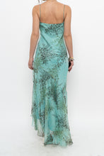 Load image into Gallery viewer, Vintage x BELESSA x Teal Patterned Beaded Silk Dress (M)