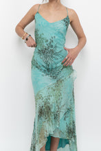 Load image into Gallery viewer, Vintage x BELESSA x Teal Patterned Beaded Silk Dress (M)