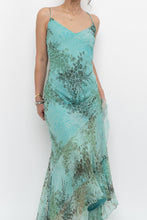 Load image into Gallery viewer, Vintage x BELESSA x Teal Patterned Beaded Silk Dress (M)