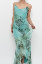 Load image into Gallery viewer, Vintage x BELESSA x Teal Patterned Beaded Silk Dress (M)