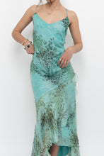 Load image into Gallery viewer, Vintage x BELESSA x Teal Patterned Beaded Silk Dress (M)