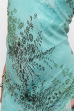 Load image into Gallery viewer, Vintage x BELESSA x Teal Patterned Beaded Silk Dress (M)