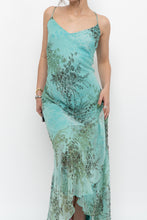 Load image into Gallery viewer, Vintage x BELESSA x Teal Patterned Beaded Silk Dress (M)