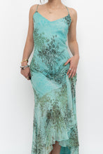 Load image into Gallery viewer, Vintage x BELESSA x Teal Patterned Beaded Silk Dress (M)