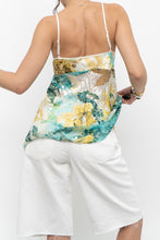 Load image into Gallery viewer, Vintage x Made in Canada x DONNA Teal Floral Flowy Tank (L)