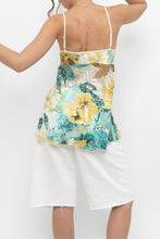 Load image into Gallery viewer, Vintage x Made in Canada x DONNA Teal Floral Flowy Tank (L)