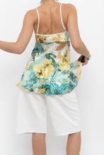 Load image into Gallery viewer, Vintage x Made in Canada x DONNA Teal Floral Flowy Tank (L)