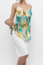 Load image into Gallery viewer, Vintage x Made in Canada x DONNA Teal Floral Flowy Tank (L)
