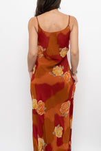 Load image into Gallery viewer, Vintage x Made in India x LE CHATEAU Orange, Red Semi-sheer Floral Maxi Dress (S)