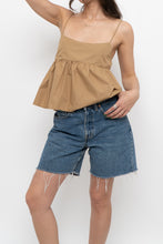 Load image into Gallery viewer, EN SAISON x Gold Cotton Cropped Tank (XS, S)