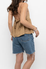 Load image into Gallery viewer, EN SAISON x Gold Cotton Cropped Tank (XS, S)