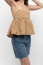 Load image into Gallery viewer, EN SAISON x Gold Cotton Cropped Tank (XS, S)