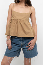 Load image into Gallery viewer, EN SAISON x Gold Cotton Cropped Tank (XS, S)
