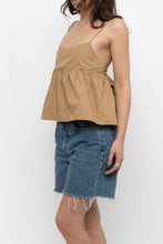 Load image into Gallery viewer, EN SAISON x Gold Cotton Cropped Tank (XS, S)