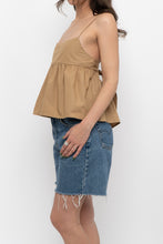Load image into Gallery viewer, EN SAISON x Gold Cotton Cropped Tank (XS, S)