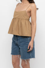 Load image into Gallery viewer, EN SAISON x Gold Cotton Cropped Tank (XS, S)