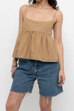 Load image into Gallery viewer, EN SAISON x Gold Cotton Cropped Tank (XS, S)