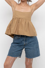 Load image into Gallery viewer, EN SAISON x Gold Cotton Cropped Tank (XS, S)