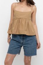 Load image into Gallery viewer, EN SAISON x Gold Cotton Cropped Tank (XS, S)