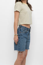 Load image into Gallery viewer, GAP x Yellow Striped Cropped Baby Tee (XS-M)