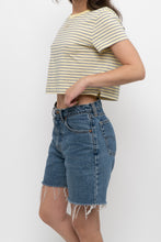 Load image into Gallery viewer, GAP x Yellow Striped Cropped Baby Tee (XS-M)