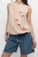 Load image into Gallery viewer, Vintage x MAX MARA Nude Silk Blouse (S, M)