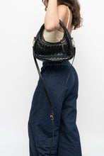 Load image into Gallery viewer, Vintage x Made in Italy x Black Woven Leather Purse