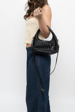 Load image into Gallery viewer, Vintage x Made in Italy x Black Woven Leather Purse