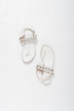 Load image into Gallery viewer, Vintage x STUART WEITZMAN White Leather Studded Sandals (7, 7.5)