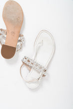 Load image into Gallery viewer, Vintage x STUART WEITZMAN White Leather Studded Sandals (7, 7.5)